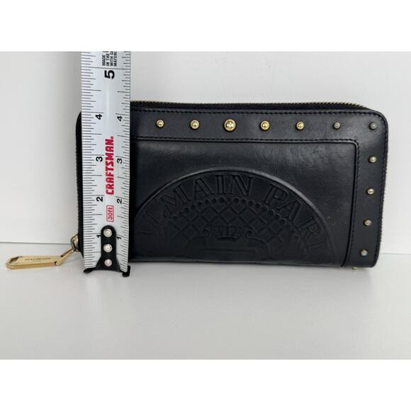 Balmain Embossed Leather Wallet in Black with Gold Hardware B-9 - Picture 12 of 16